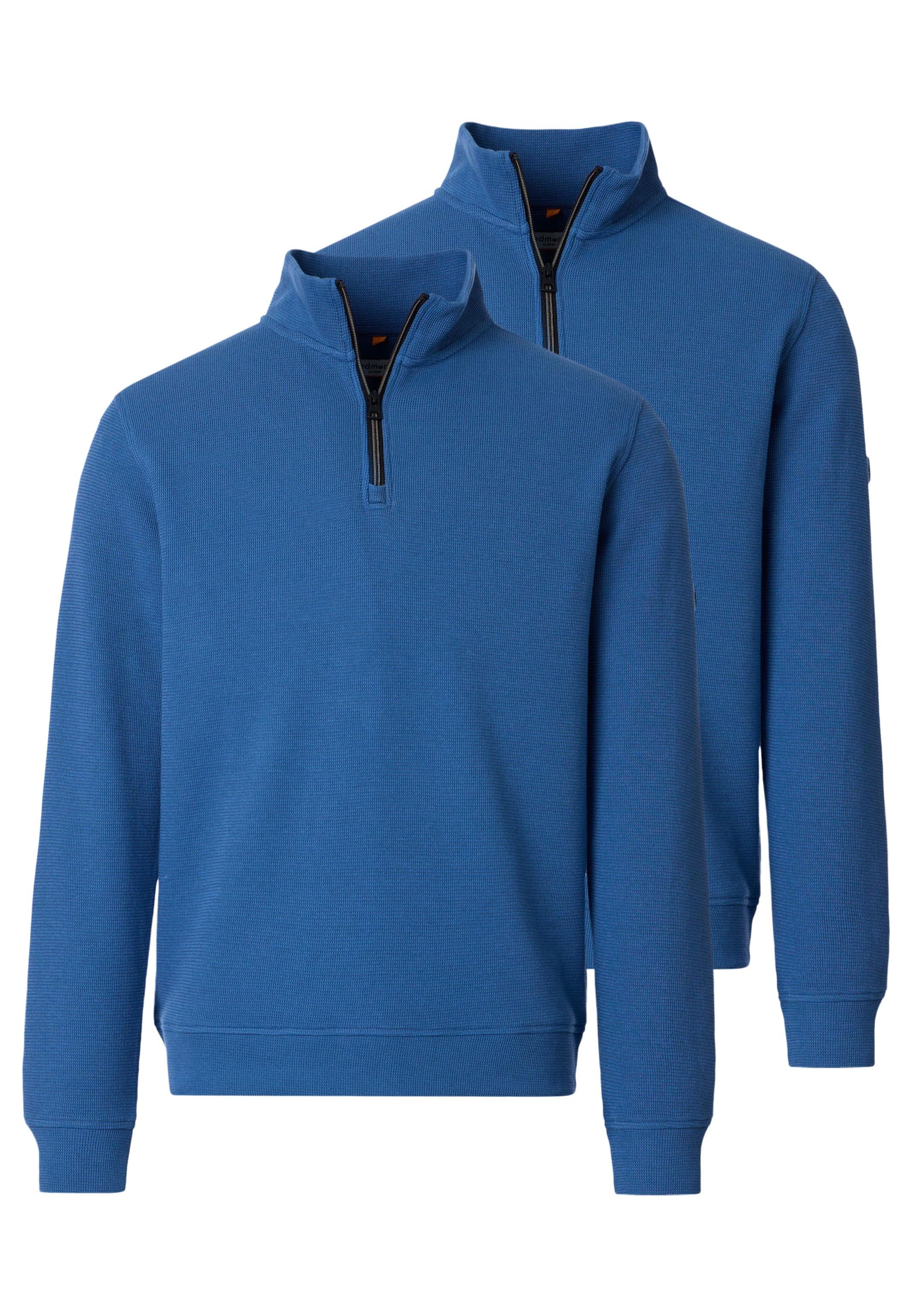 Redmond Strickpullover 2er Pack Basic (Spar-Set, 2-tlg) Troyer - Baumwolle - Atmungsaktiv - Troyer Kragen, sportlicher Stil