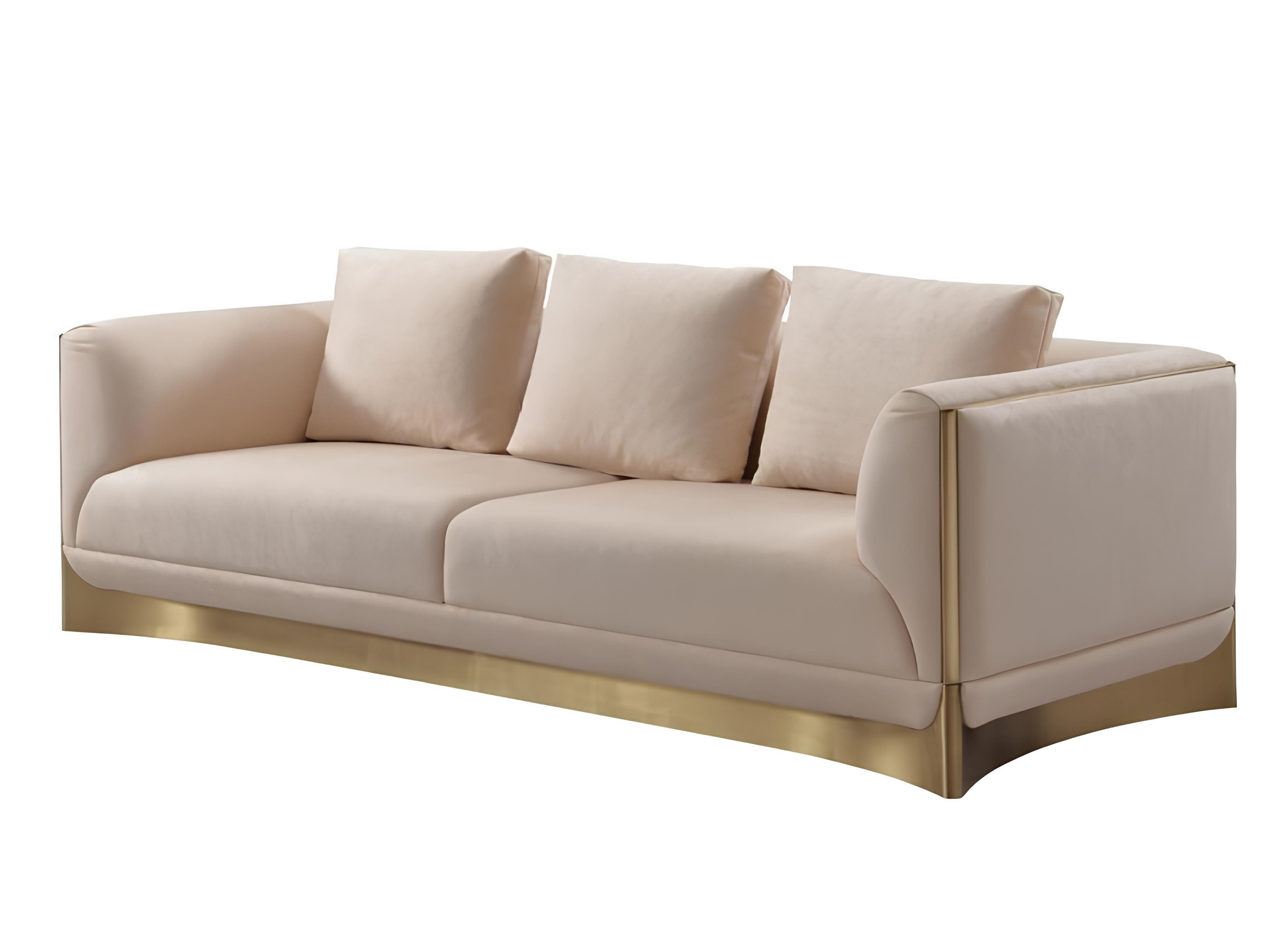 Sofa 3-Sitzer Sofa im Luxus-Stil für das Wohnzimmer in modernem Beige