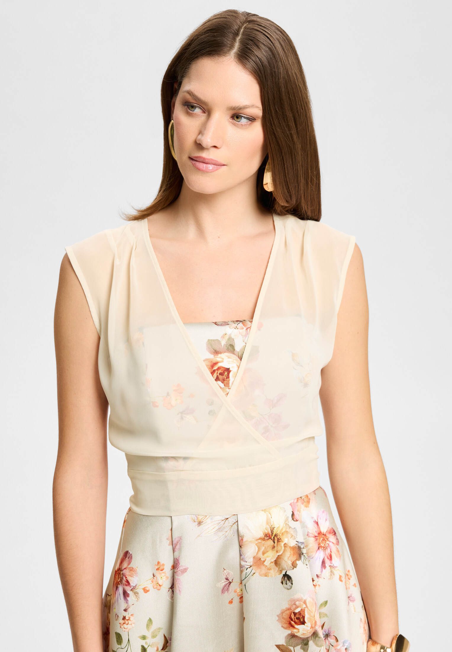 SWING Cocktailkleid - Cocktailkleid mit abnehmbarer Bluse Taillierter Schnitt mit ausgestelltem Rockteil
