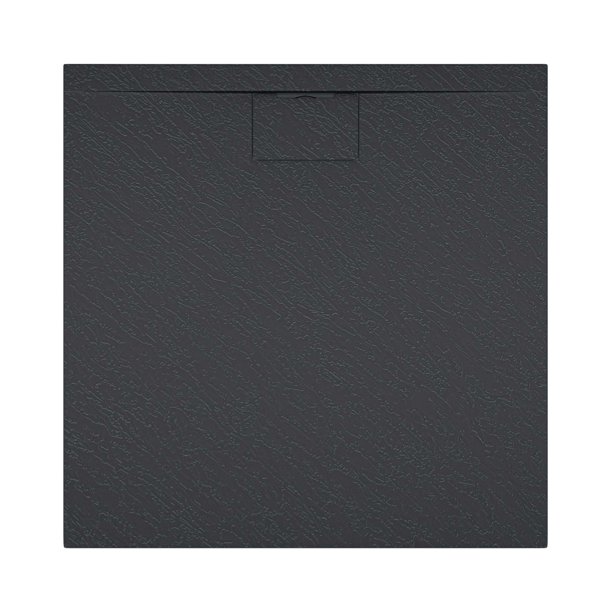 doporro Duschwanne Duschtasse flach aus Mineralguss DIN-Anschlüsse Boden Geoma07, Quadratisch, Mineralguss