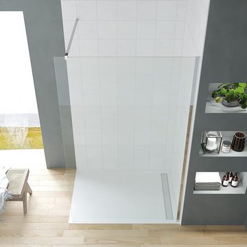 AQUABATOS Walk-in-Dusche Duschwand für Dusche Walk in Dusche Duschabtrennung Duschtrennwand, 8 mm Einscheibensicherheitsglas mit Nano Beschichtung, erhältlich in 5 verschiedenen Breiten Höhe 200 cm mit Verstellbereich