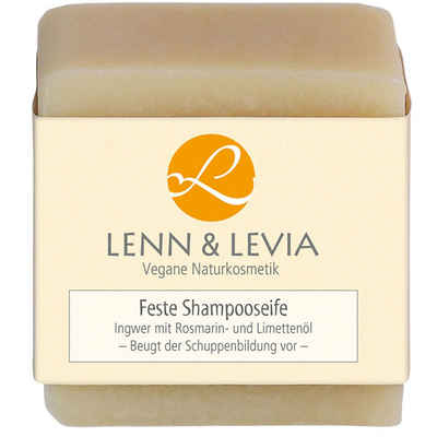 Lenn & Levia Handseife Feste Shampooseife Ingwer mit Rosmarin- und Limettenöl, 100 g