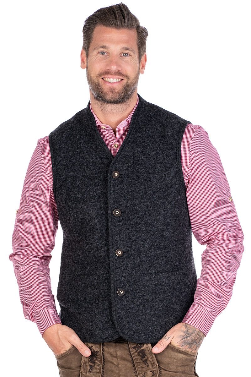 Gebr. Weis menswear Trachtenweste Walkweste - HOPFENSEE - anthrazit