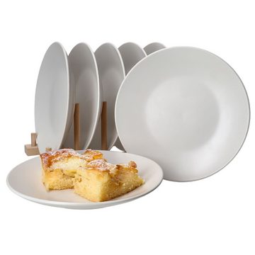MamboCat Frühstücksteller 6er Set Dessertteller 21cm White Biata Steingut