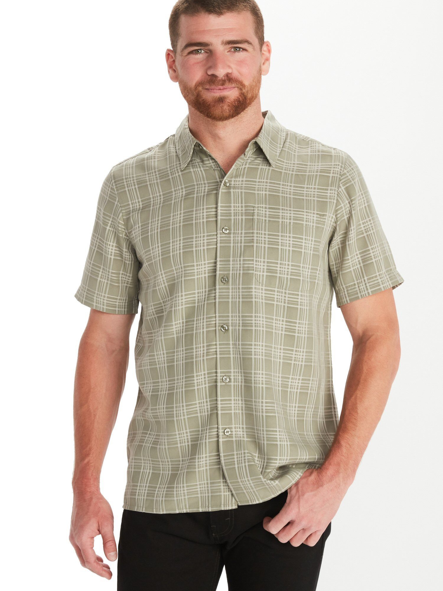 Marmot Outdoorhemd Reise-/Wanderhemd Eldridge Classic Kurzarm vetivergrau Herren