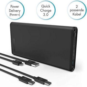 Pazzimo Powerbank mit Power Delivery + Quick Charge 3.0 12.000mAh Powerbank, Flach