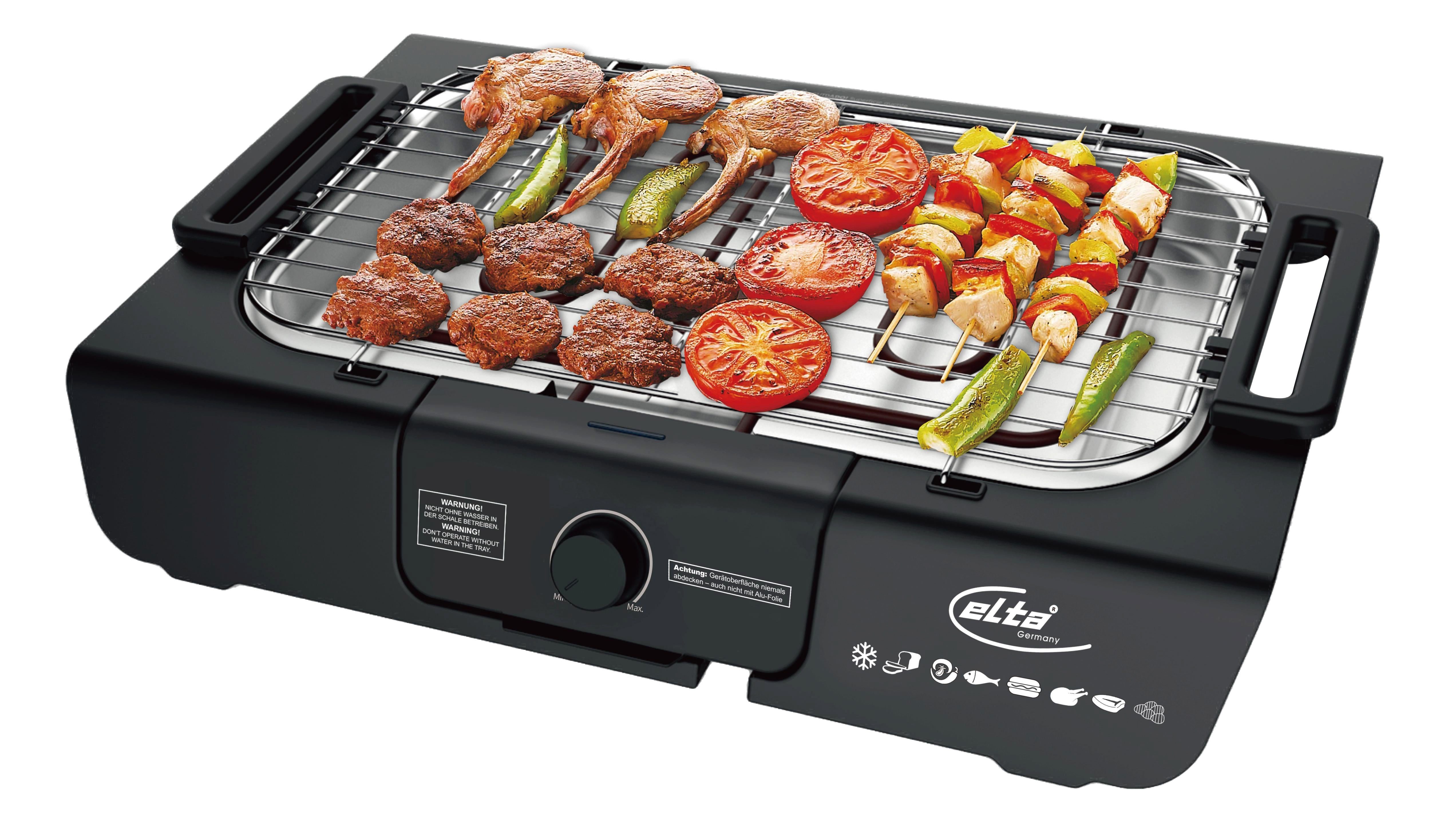 Elta Tischgrill Elta Elektrischer Tischgrill 2000W – Auto-Thermostat, Rostschutzgrill