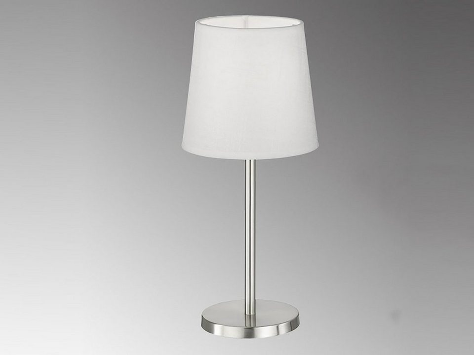 Stoff Weiß, wechselbar, Nachttischlampe, Warmweiß, mit Lampenschirm Höhe LED LED FHL easy! Design-klassiker kleine 30cm