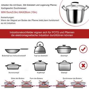 OKWISH Mehrfach-Induktionskochplatte 4 Zonen Einbau Induktionskochfeld Induktion Kochfeld Elektrokochfeld, 9 Heizstufen 2800W mit Stecker Kindersicherung Touch Brückenzone 59x52