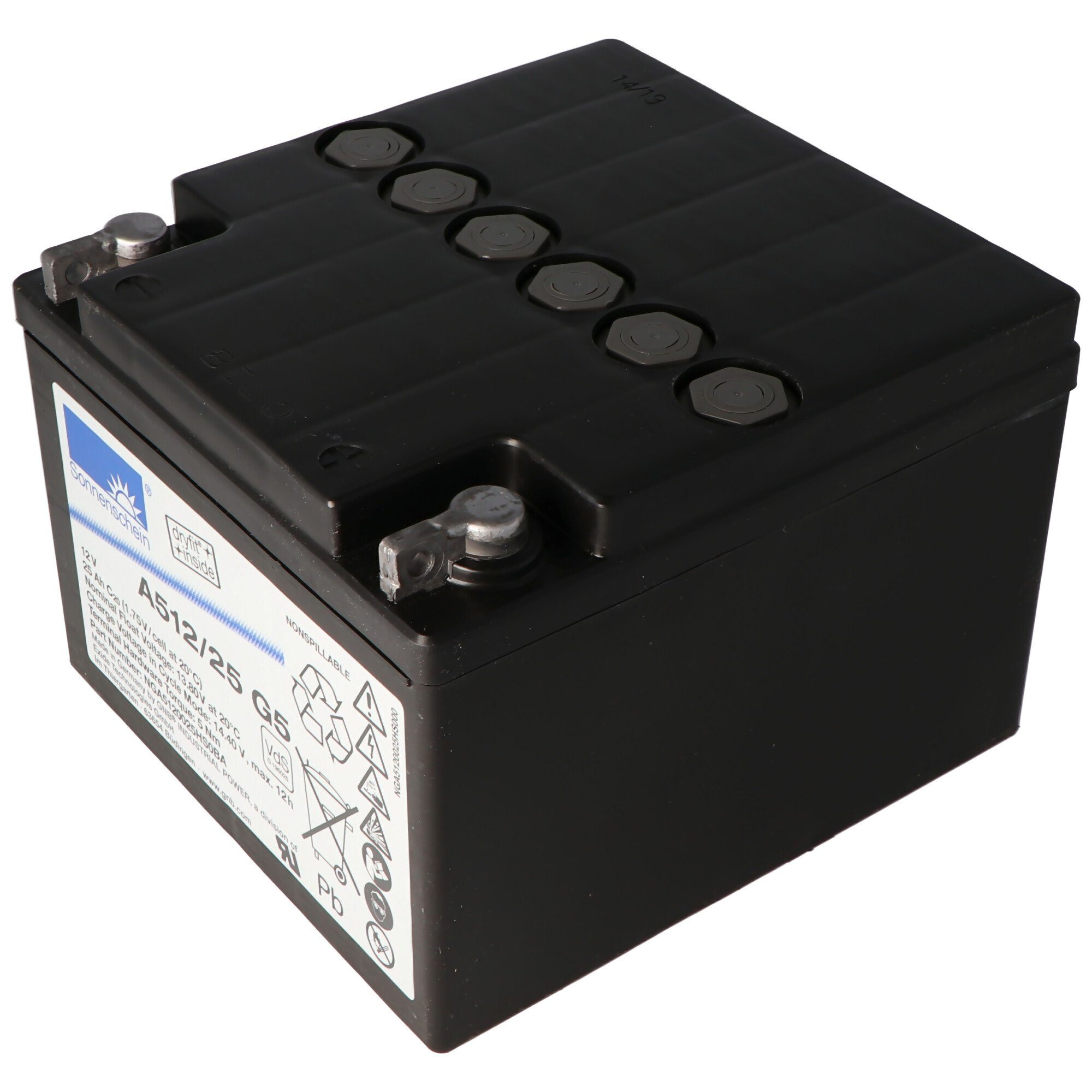 Exide Sonnenschein Dryfit A512/25 G5, alternativ für A212/24 G Akku 25000 mAh (12,0 V)