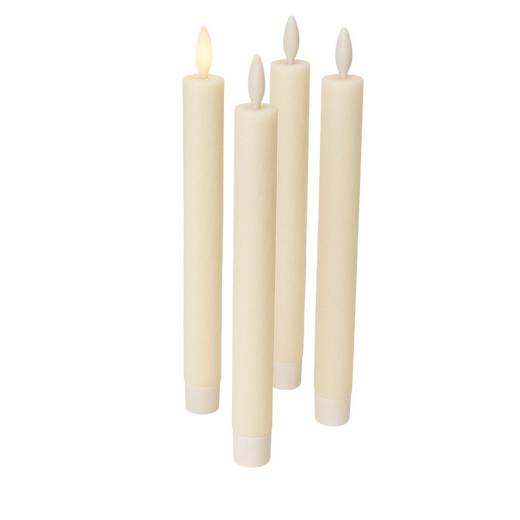 Fachhandel Plus LED-Kerze Stabkerzen 24,5 cm, LED Echtwachskerzen mit Timer günstig online kaufen