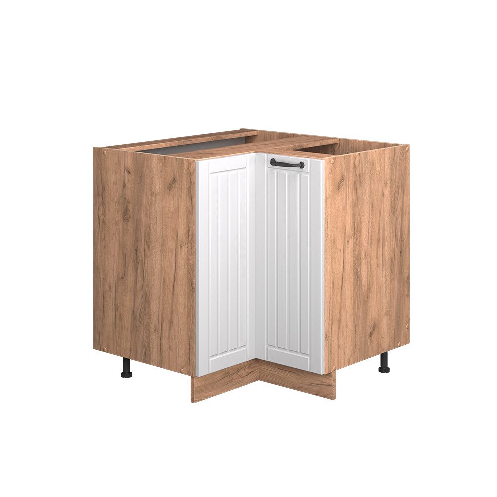 Vicco Eckunterschrank Fame-Line, Weiß Landhaus/Goldkraft Eiche, günstig online kaufen