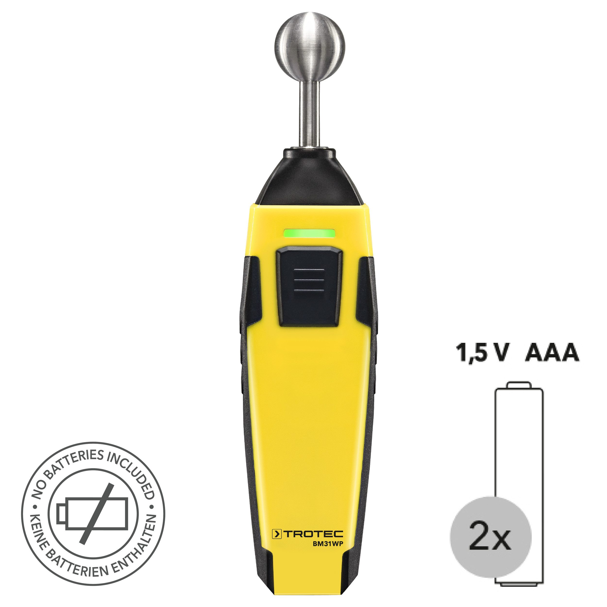 TROTEC Feuchtigkeitsmesser BM31WP - appSensoren - Feuchteindikator mit Smartphone-Bedienung