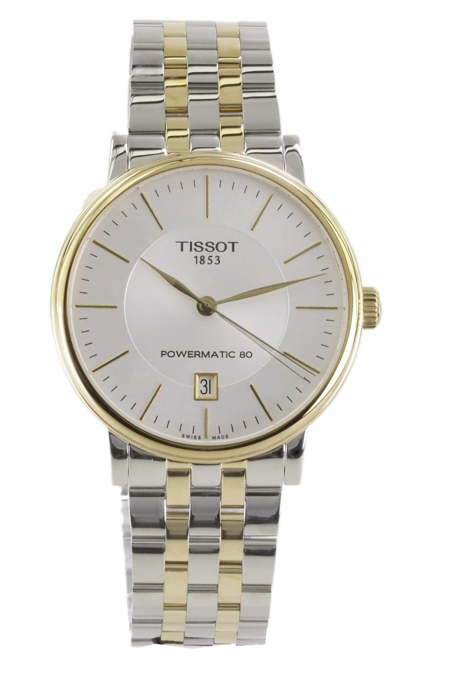 Tissot Automatikuhr Tissot Herren Uhr Automatik Premium Powermatic 80 T1224072203100, (Gold)