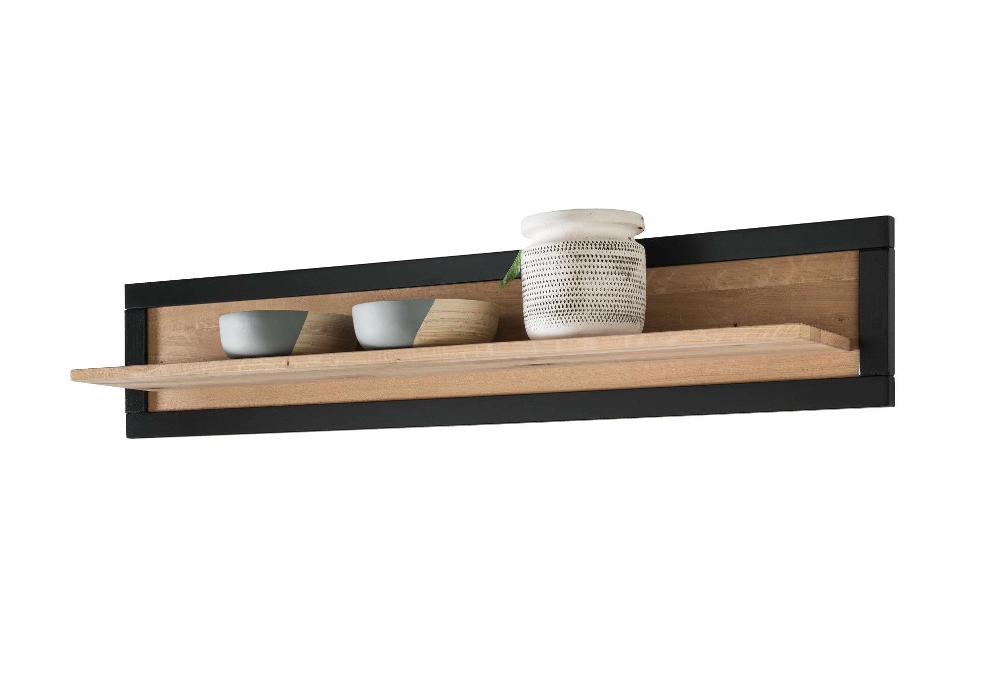 Casamia Wandregal Wandregal Massivholz B120 H24 T22cm Wandbord Regal Porto Wildeiche