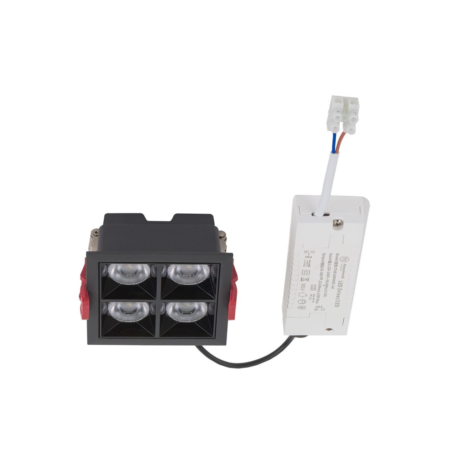 Licht-Erlebnisse Einbauleuchte FALNOR, LED fest integriert, Neutralweiß, LED Aluminium 9.2 cm breit Schwarz eckig neutralweiß 4000 K 1400 lm