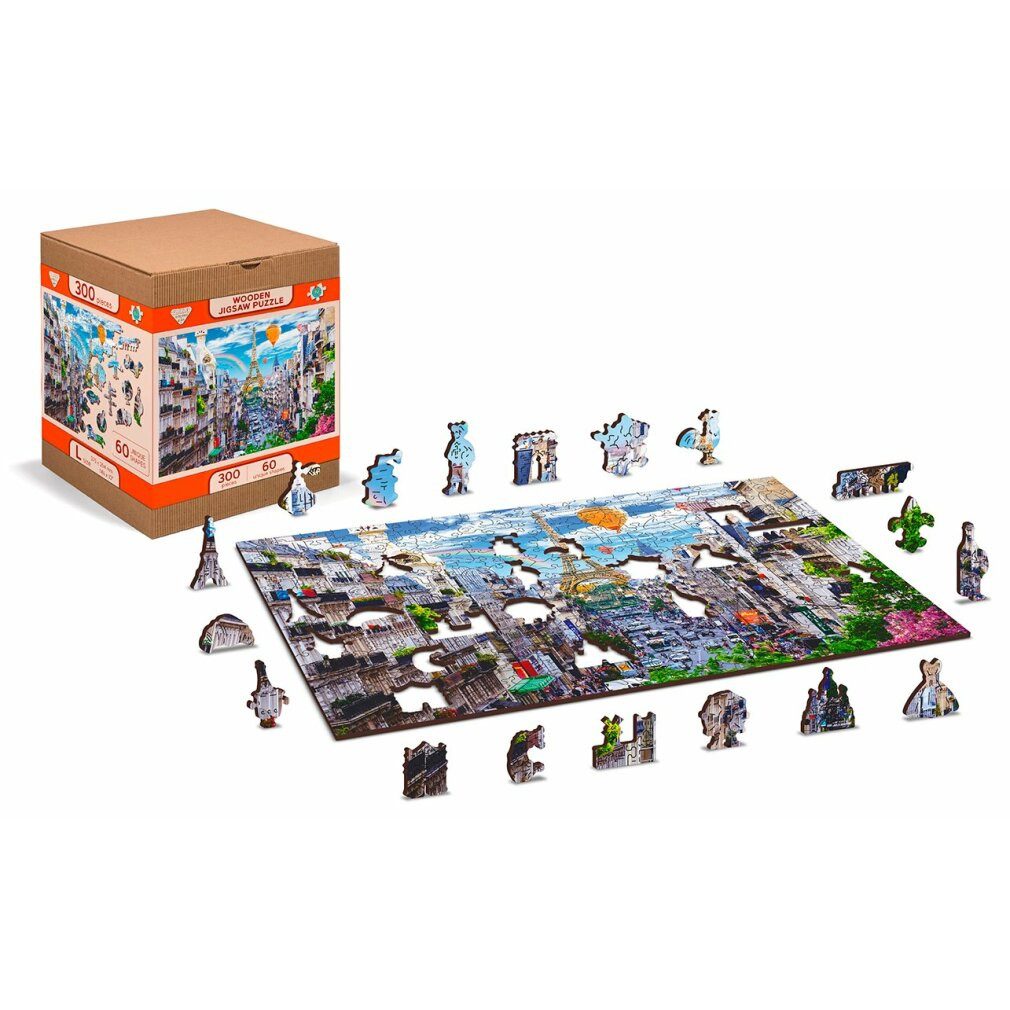 Wooden City Puzzle Holzpuzzle Busy Paris 2in1, 150 Teile ECO, Puzzleteile