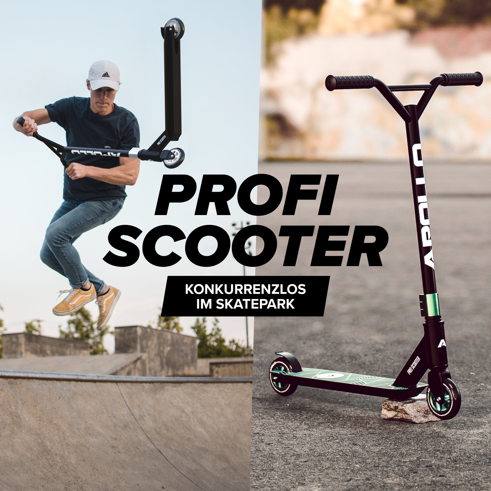 Apollo Stuntscooter Kinder Freestyle Kickscooter Genius Pro, Kinderroller Trick Roller Kinder und Erwachsene