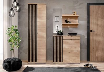 99rooms Schuhschrank Pedri (Sideboard, Schuhschrank) mit Tür, Schublade, 2 Klapptüren