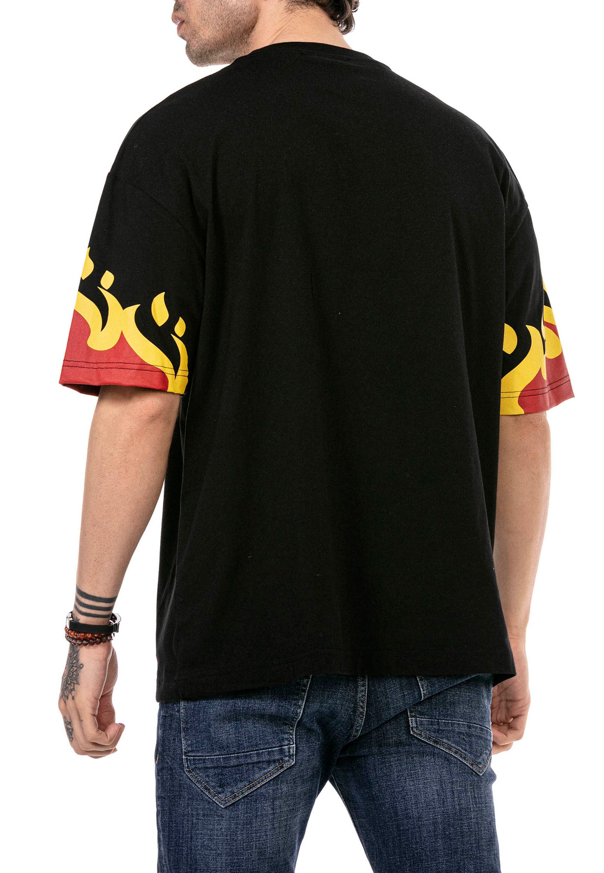 RedBridge T-Shirt mit Flammen-Print und Oversized-Schnitt – Stylisches Stre günstig online kaufen