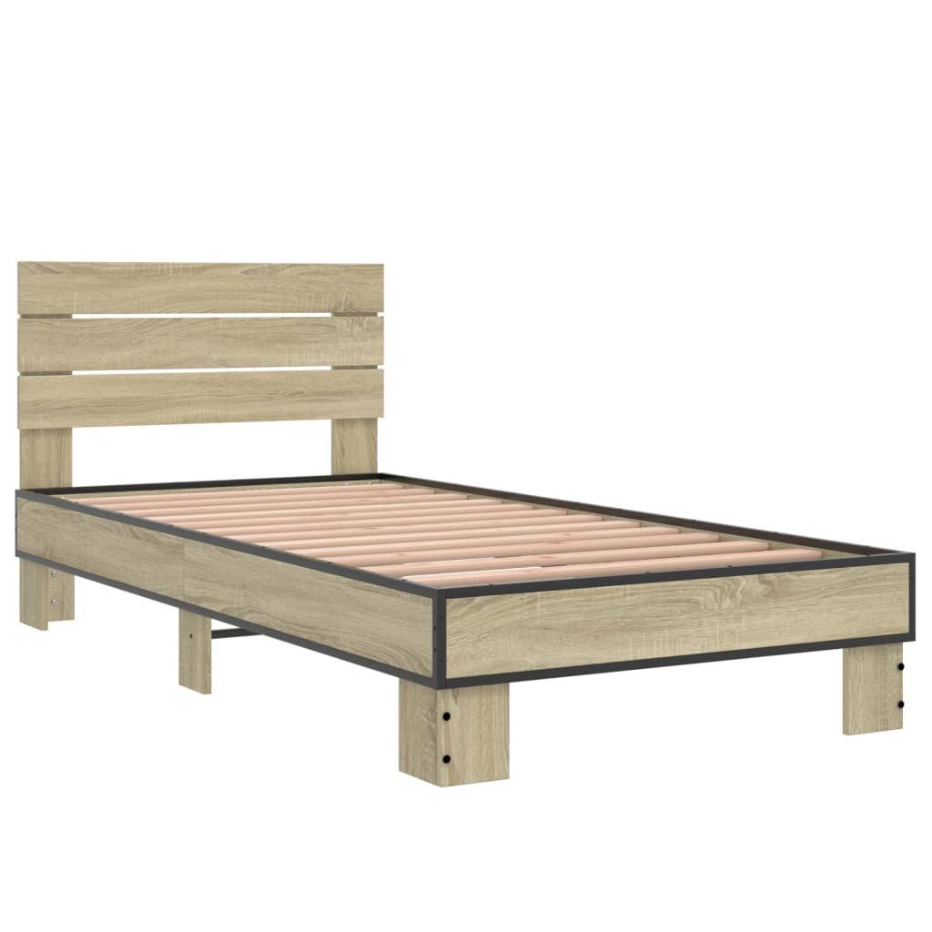 vidaXL Bett Bettgestell Sonoma-Eiche 75x190 cm günstig online kaufen