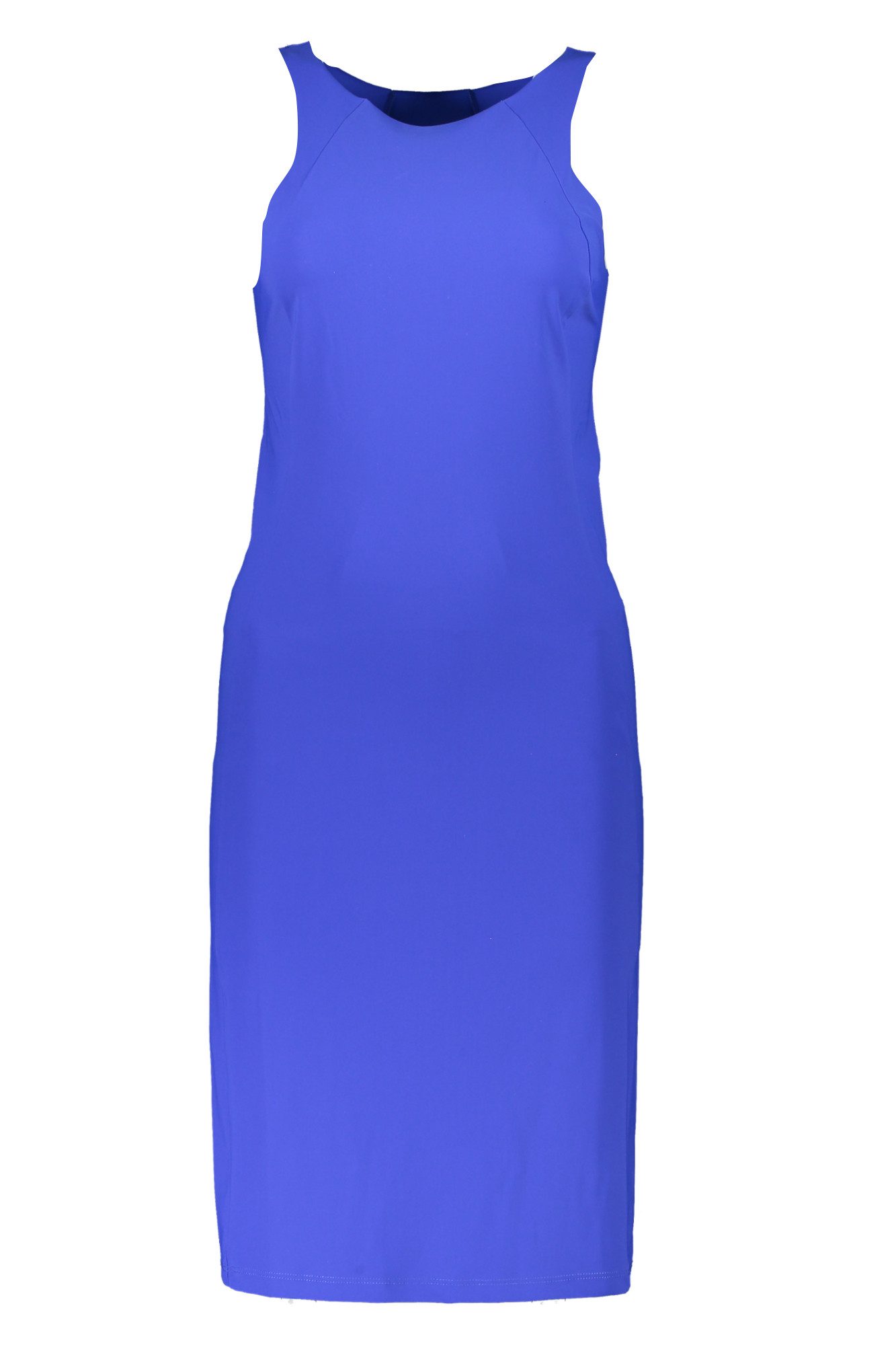 Patrizia Pepe Partykleid Langes Damenkleid Blau mit Rundhals und Amerikanischen Trägern