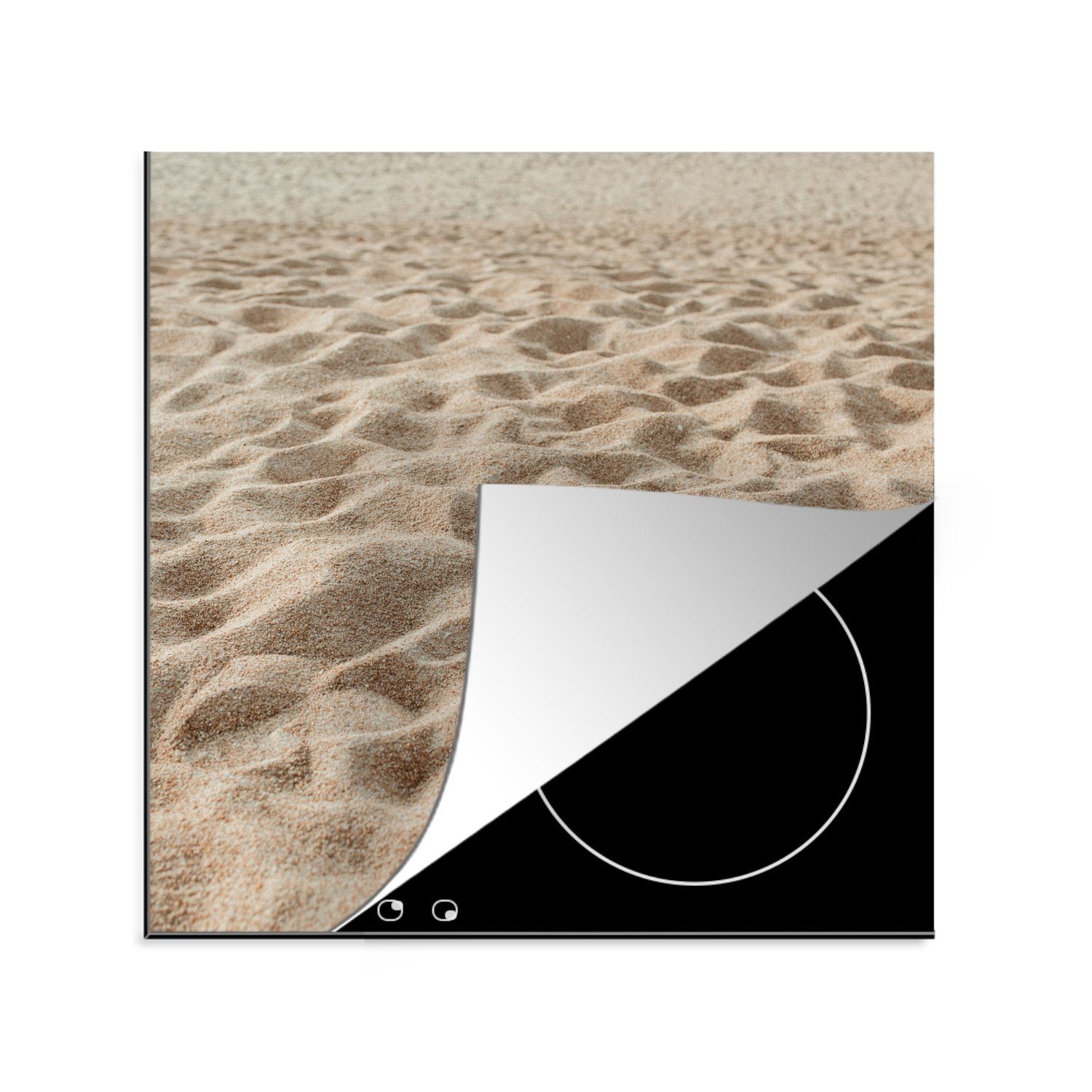 MuchoWow Herdblende-/Abdeckplatte Sommer - Strand - Sand, Vinyl, (1 tlg), 78x78 cm, Ceranfeldabdeckung, Arbeitsplatte für küche