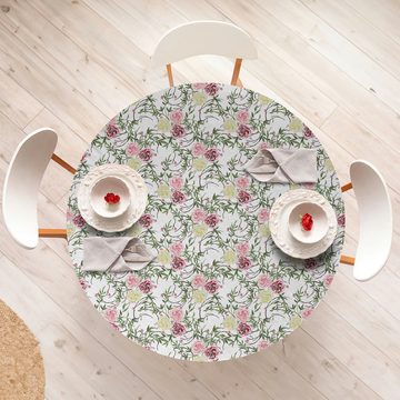 Abakuhaus Tischdecke Rundum-elastische Stofftischdecke, Blumen Blumen und lange Zweige Kunst