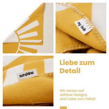 Babydecke Babydecke Bio Baumwolle, Made in Germany, Sonne-gelb, BEARFOOT, flauschige Kuscheldecke, Baby, Neugeborene