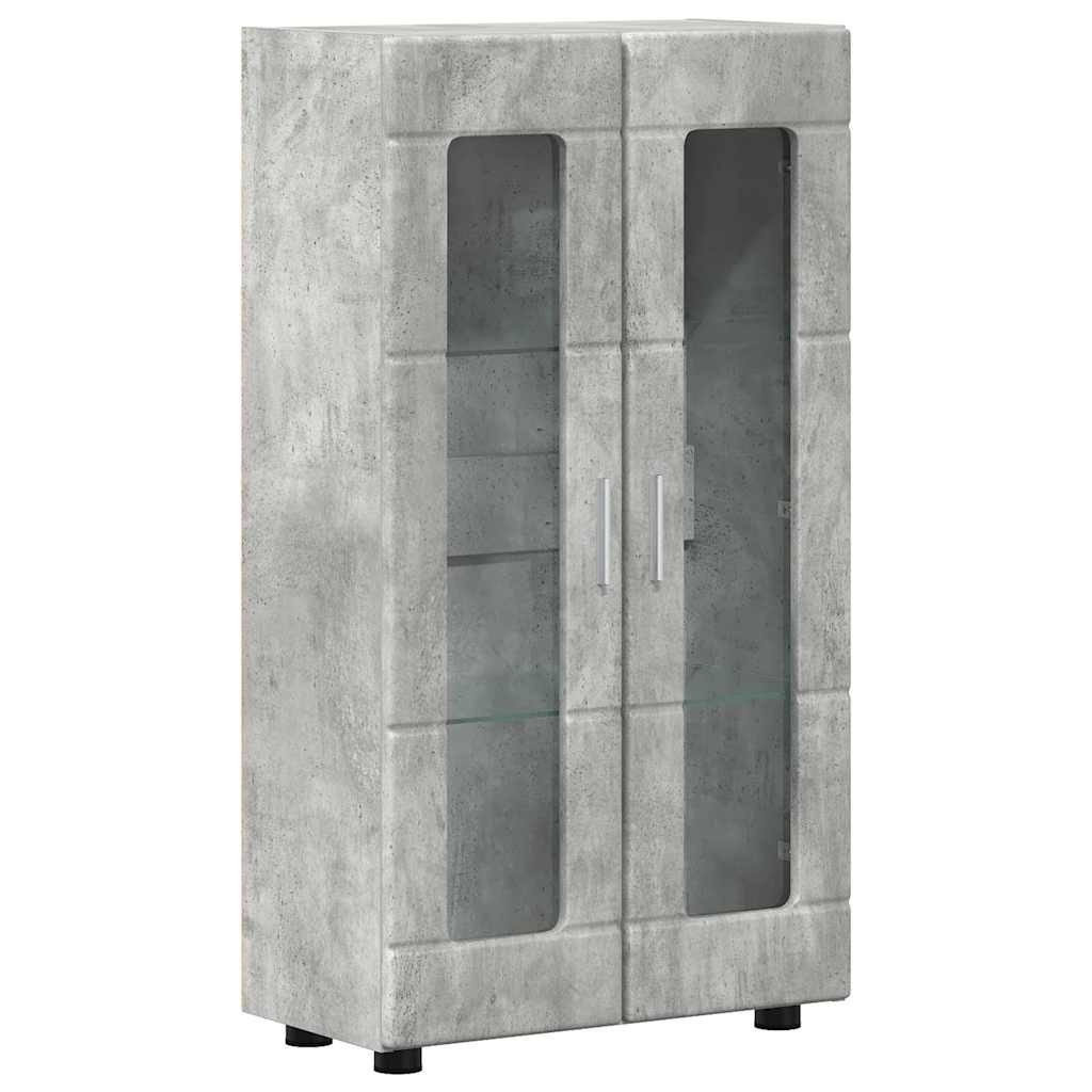 vidaXL Sideboard 55,5 x 29 x 100 cm Vitrine Glasschrank Sideboard Wohnzimmer Beton Grau