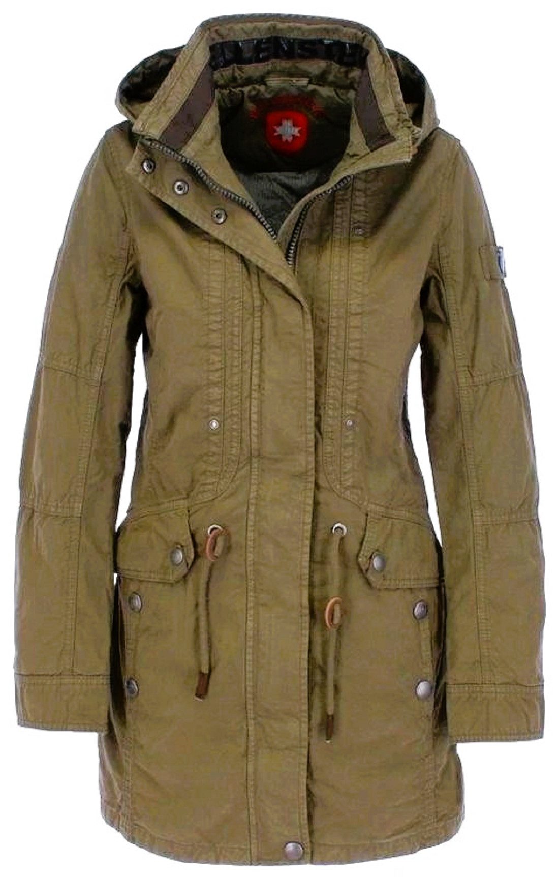 Wellensteyn Parka Wellensteyn Damen Übergangs Parka Taiana TAIA-888 Jacken, Army in Unifarbe, abnehmbarer Kapuze