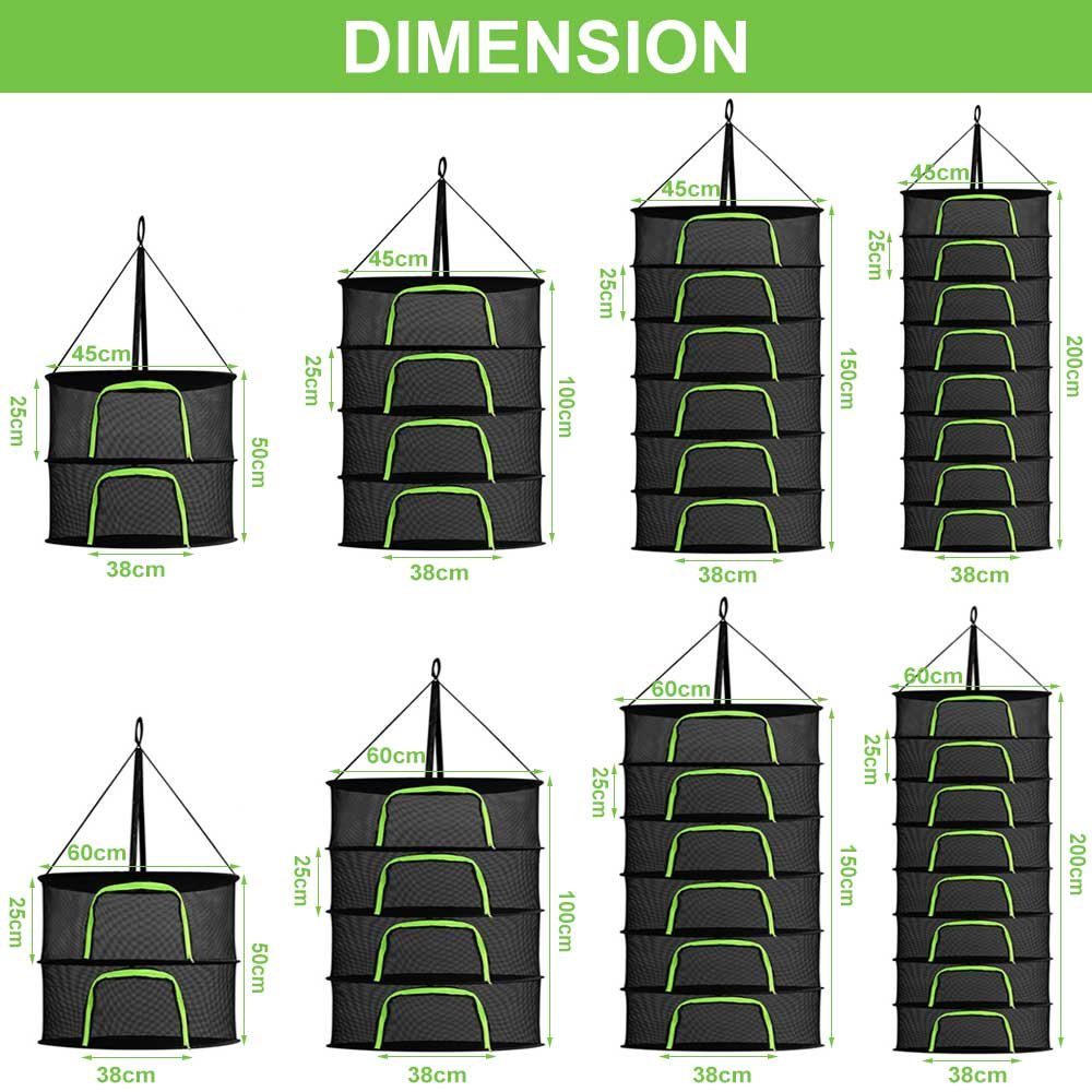Rosnek Foliengewächshaus 2-8 Schichten Trockengestell, Kräutertrocknungsnet günstig online kaufen