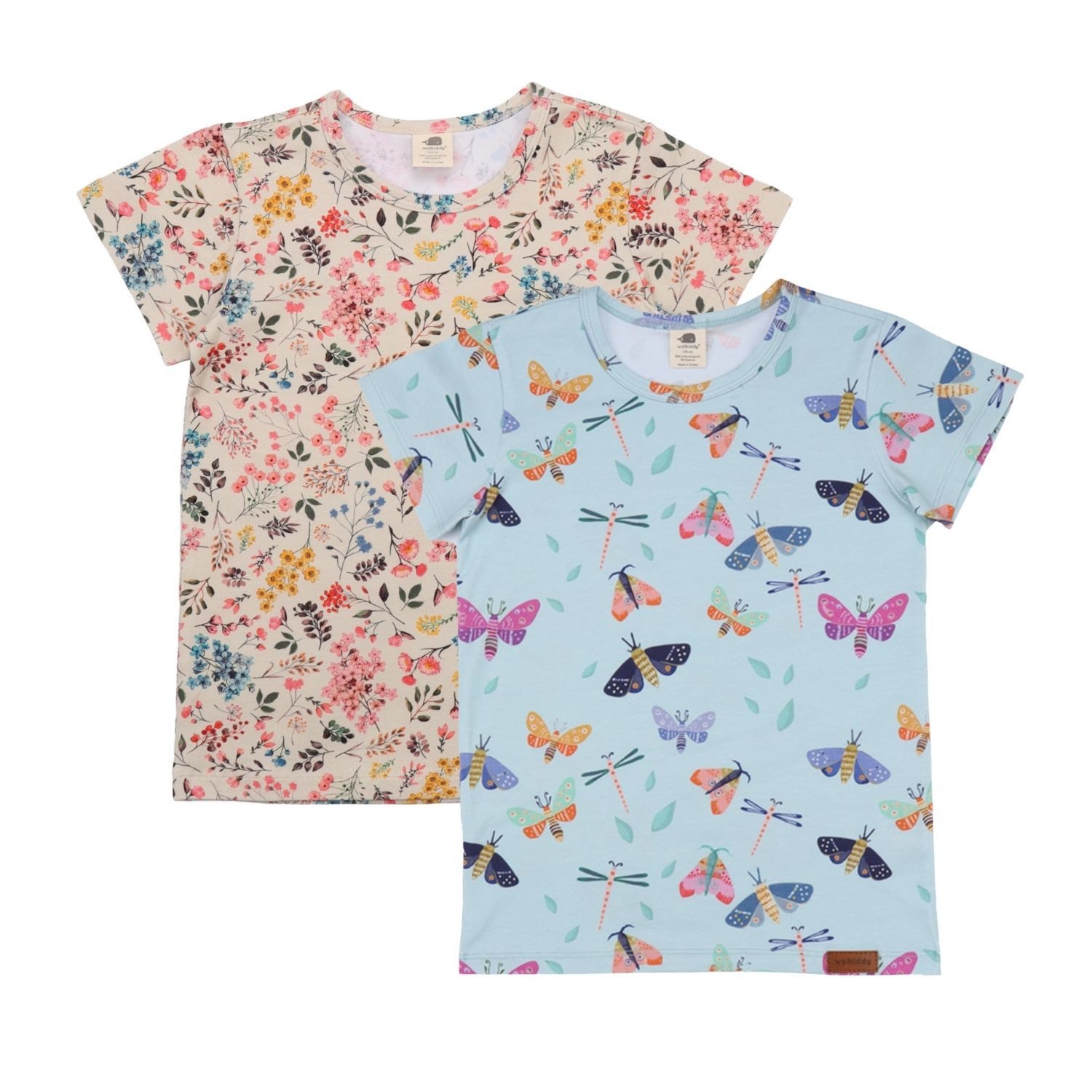 Walkiddy T-Shirt Walkiddy Mini Flowers Kinder Bio Baumwolle GOTS Beige Bio Baumwolle,GOTS, Kinderbekleidung,nachhaltige Klamotten,T-Shirt