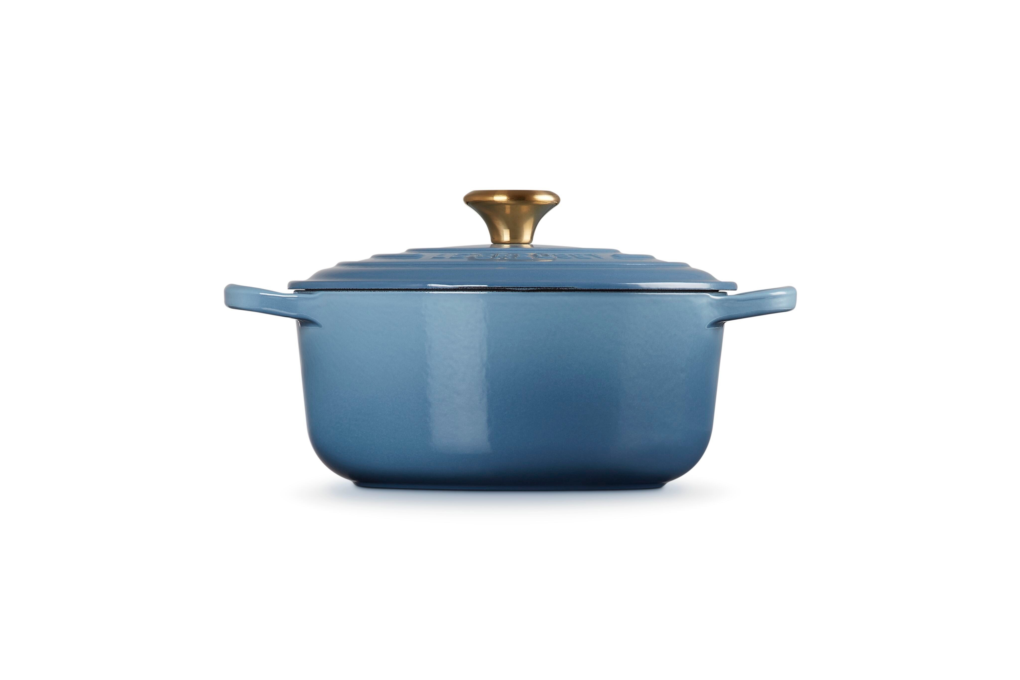 LE CREUSET Bräter Signature Gusseisen-Bräter, Gusseisen, Rund, Ø 20 cm, 2,4 l, 3,09 kg, Chambray, 21177204344441