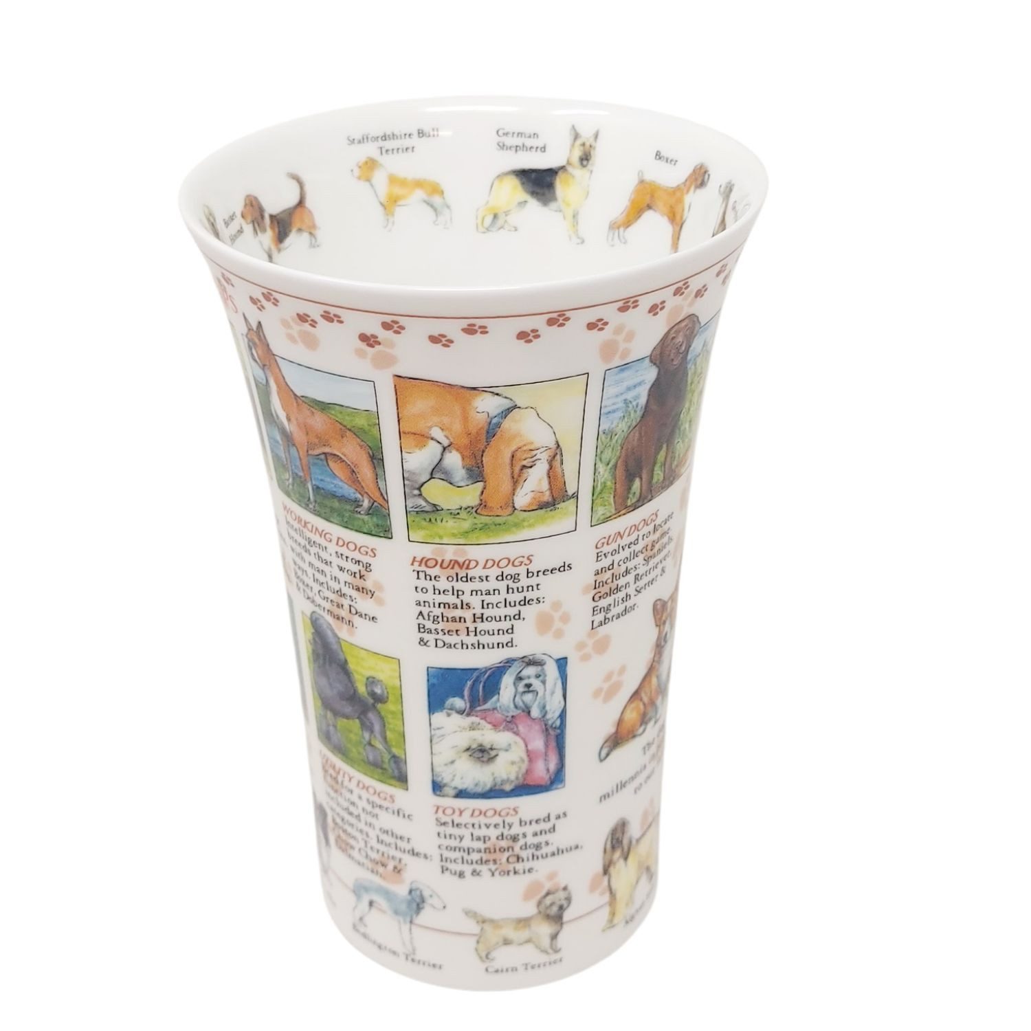formano Tasse Dunoon Glencoe, Porzellan, Spülmaschinengeeignet, Weiß, Hunde, H: 15.5cm