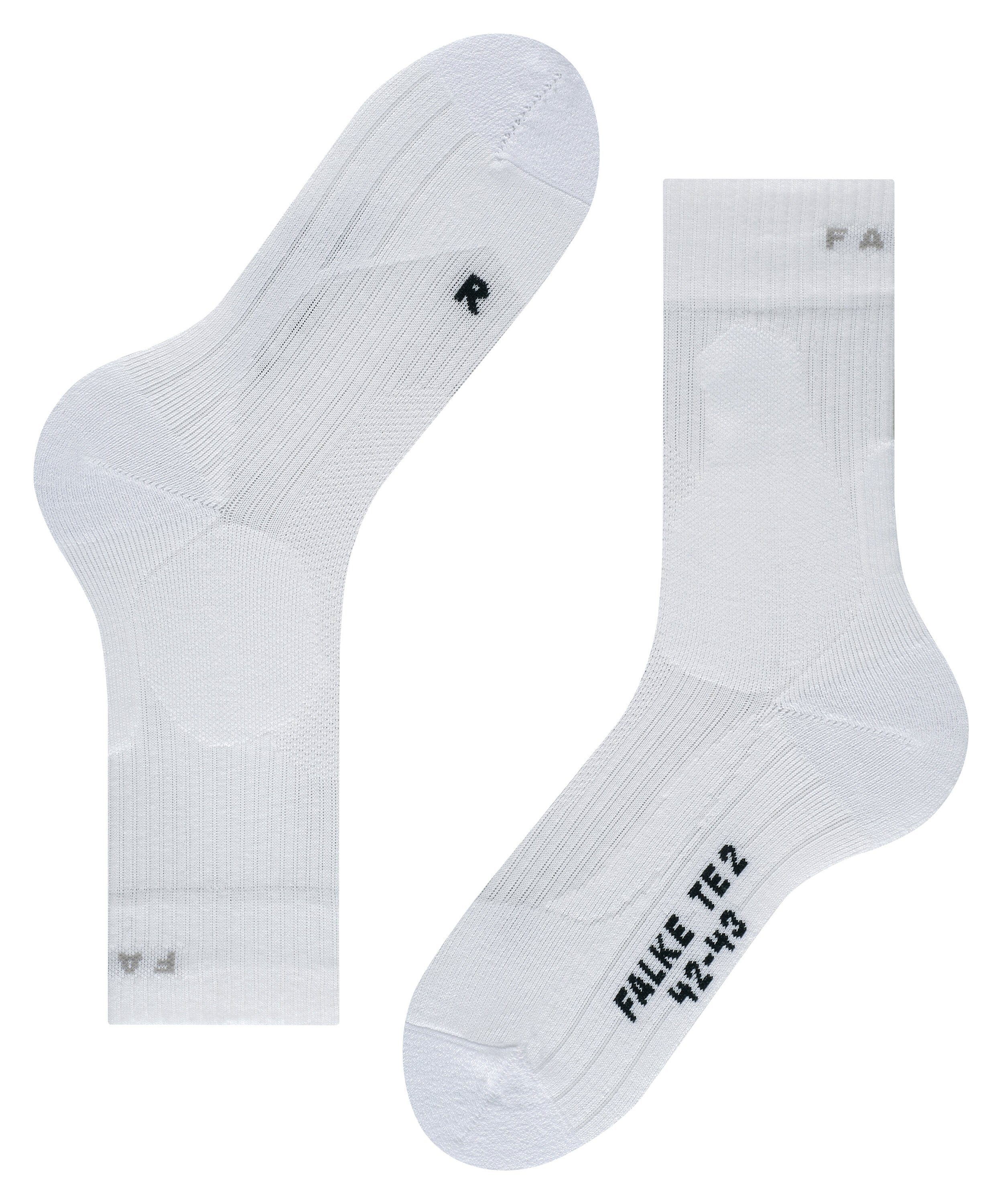FALKE Tennissocken TE2 (2000) Stabilisierende Hartplätze Socken für (1-Paar) white