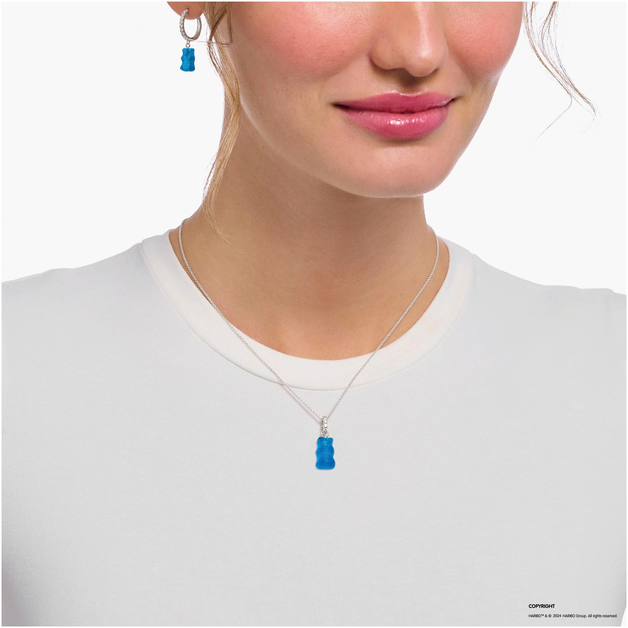 THOMAS SABO Kette mit Anhänger THOMAS SABO x HARIBO Schmuck: Kette mit Goldbär, mit Kristallglas, Zirkonia (synth)
