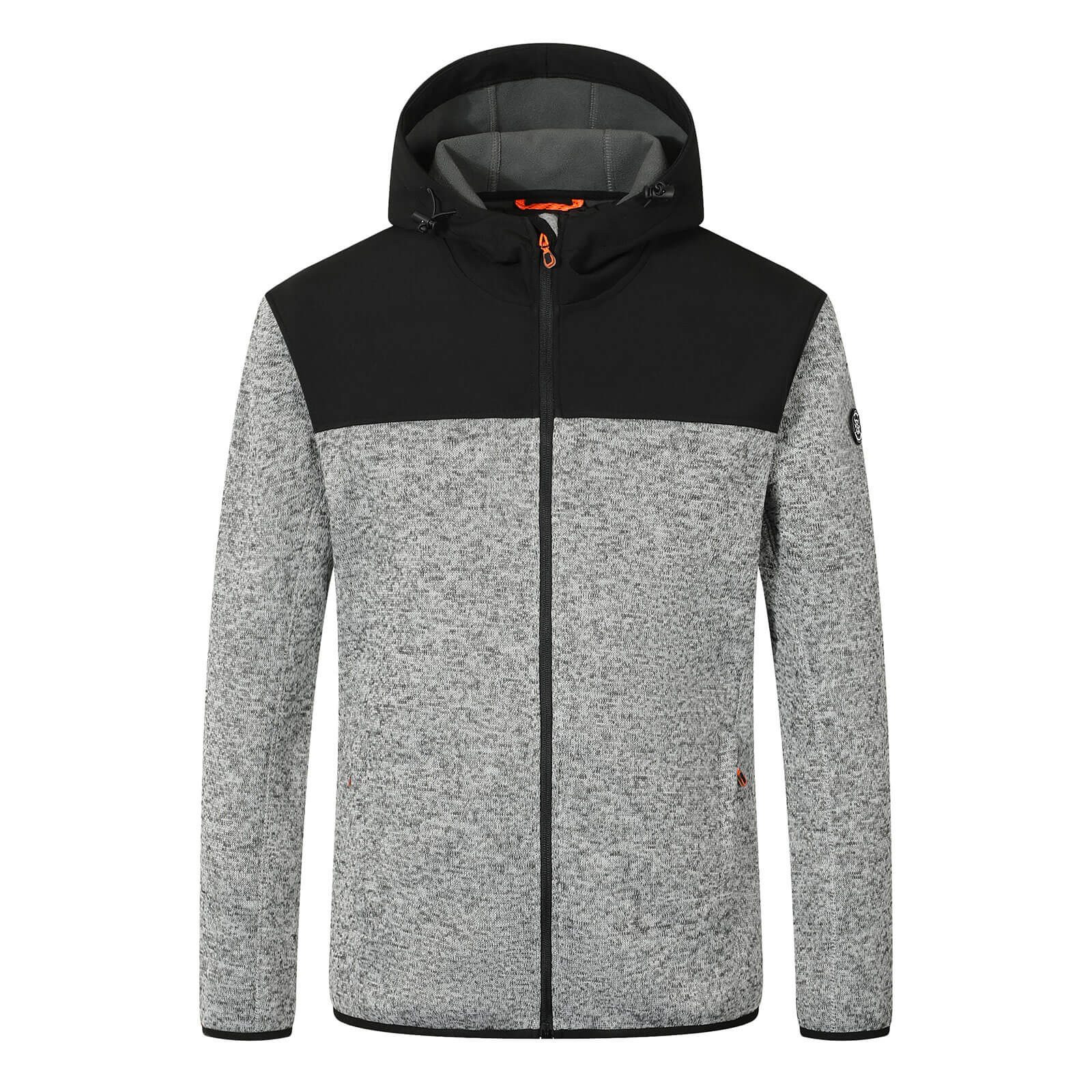 Blue Wave Fleecejacke Ole Herren Fleecejacke Ole mit Kapuze - Jacke in Melange Strickoptik