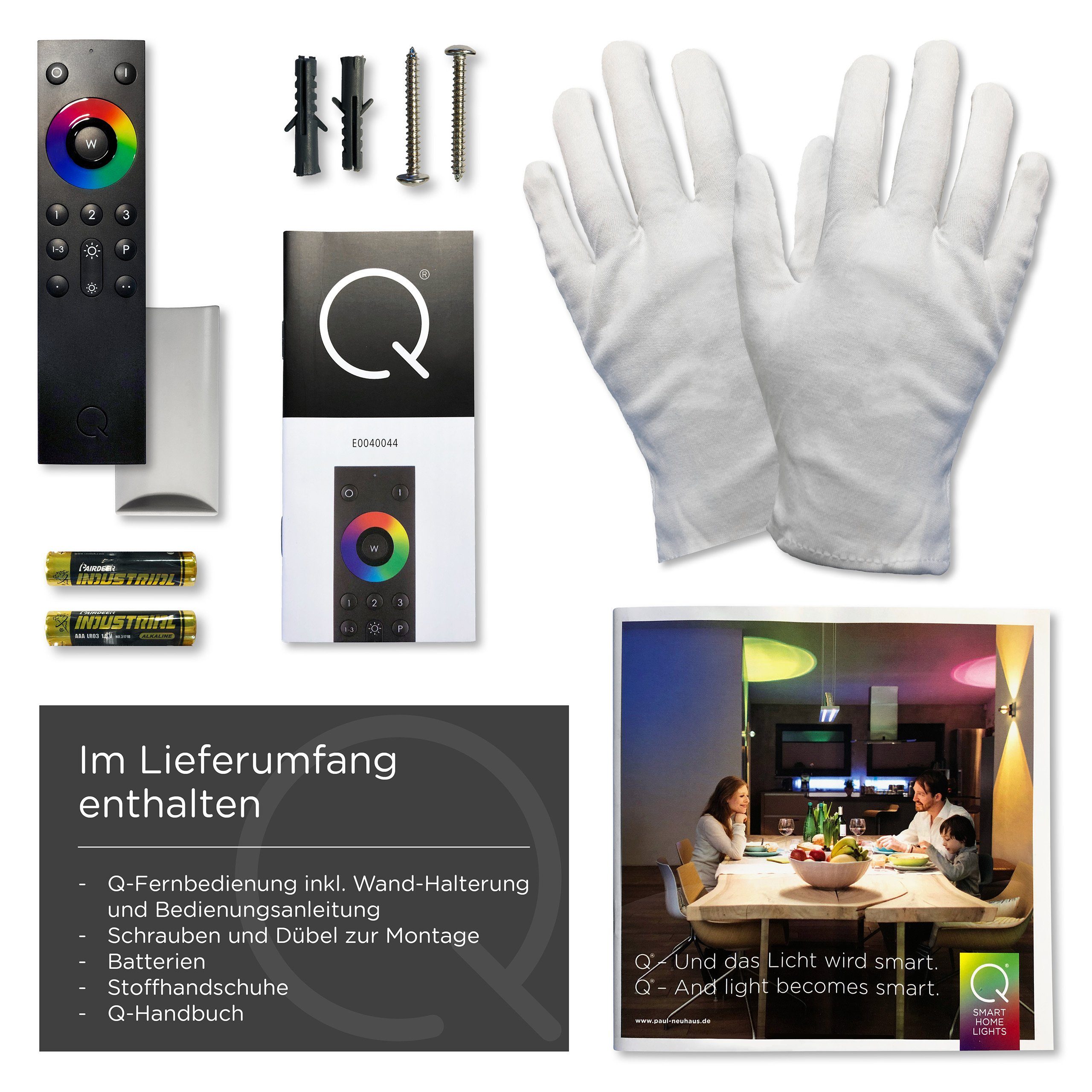 Paul Neuhaus Smarte LED-Leuchte Strahler NEMO LED Home, Home, Smart CCT CCT-Farbtemperaturregelung, RGB-Farbwechsel, Farbwechsel, Fernbedienung Spot Deckenlampe + Q Leuchtmittel, Dimmfunktion, mit Smart Memoryfunktion, dimmbar - RGB