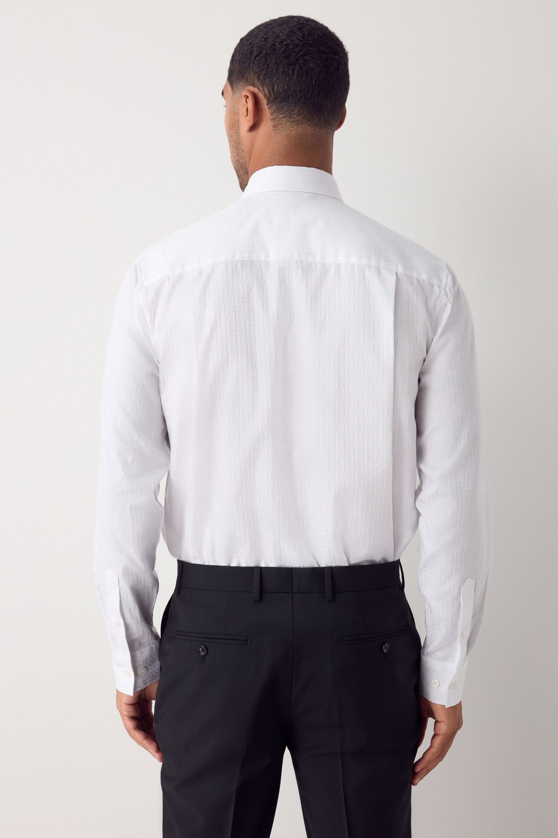 Next Langarmhemd Regular Fit Langarmhemd mit geometrischem Print (1-tlg) günstig online kaufen