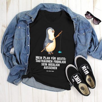 Mr. & Mrs. Panda T-Shirt Pinguin Angler - Schwarz - Geschenk, Junggesellenabschied, Lustiges T (1-tlg)