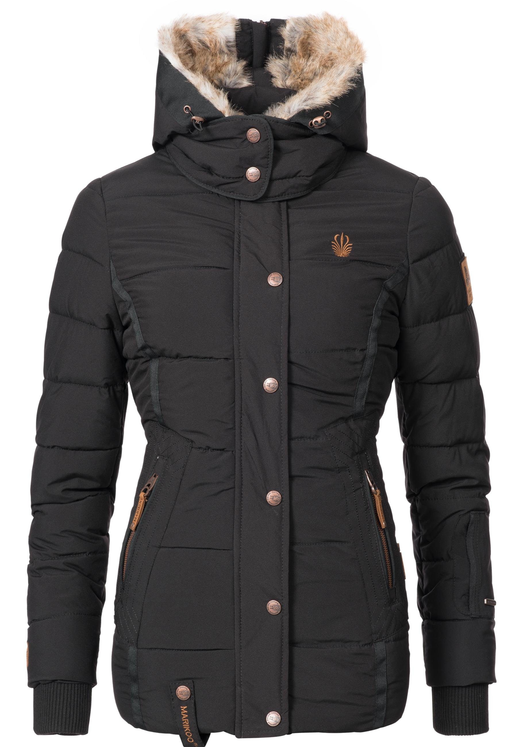 Marikoo Winterjacke Nekoo stylische Damen Steppjacke mit großer Kapuze günstig online kaufen