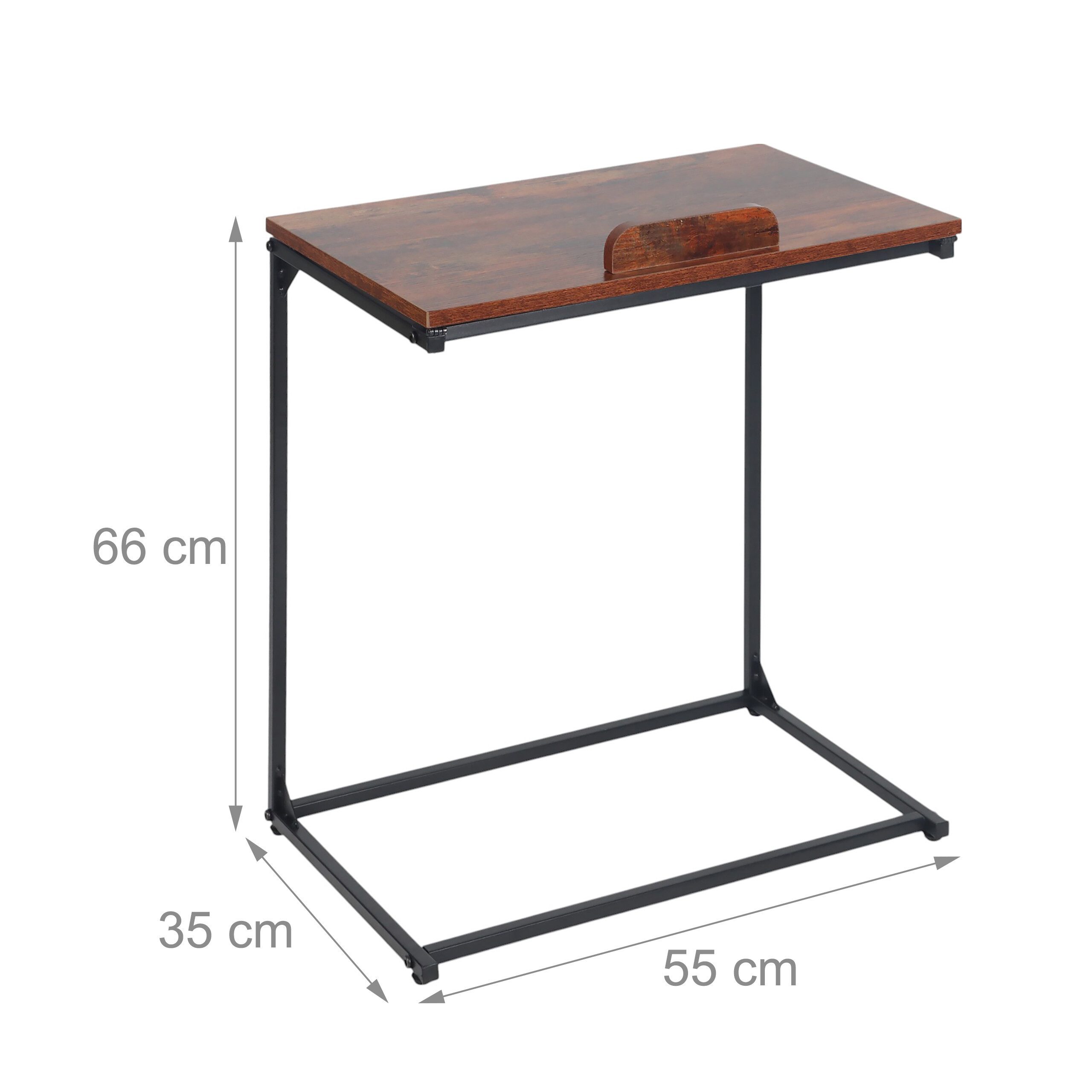 relaxdays Beistelltisch für Laptop, Industrial-Schwarz