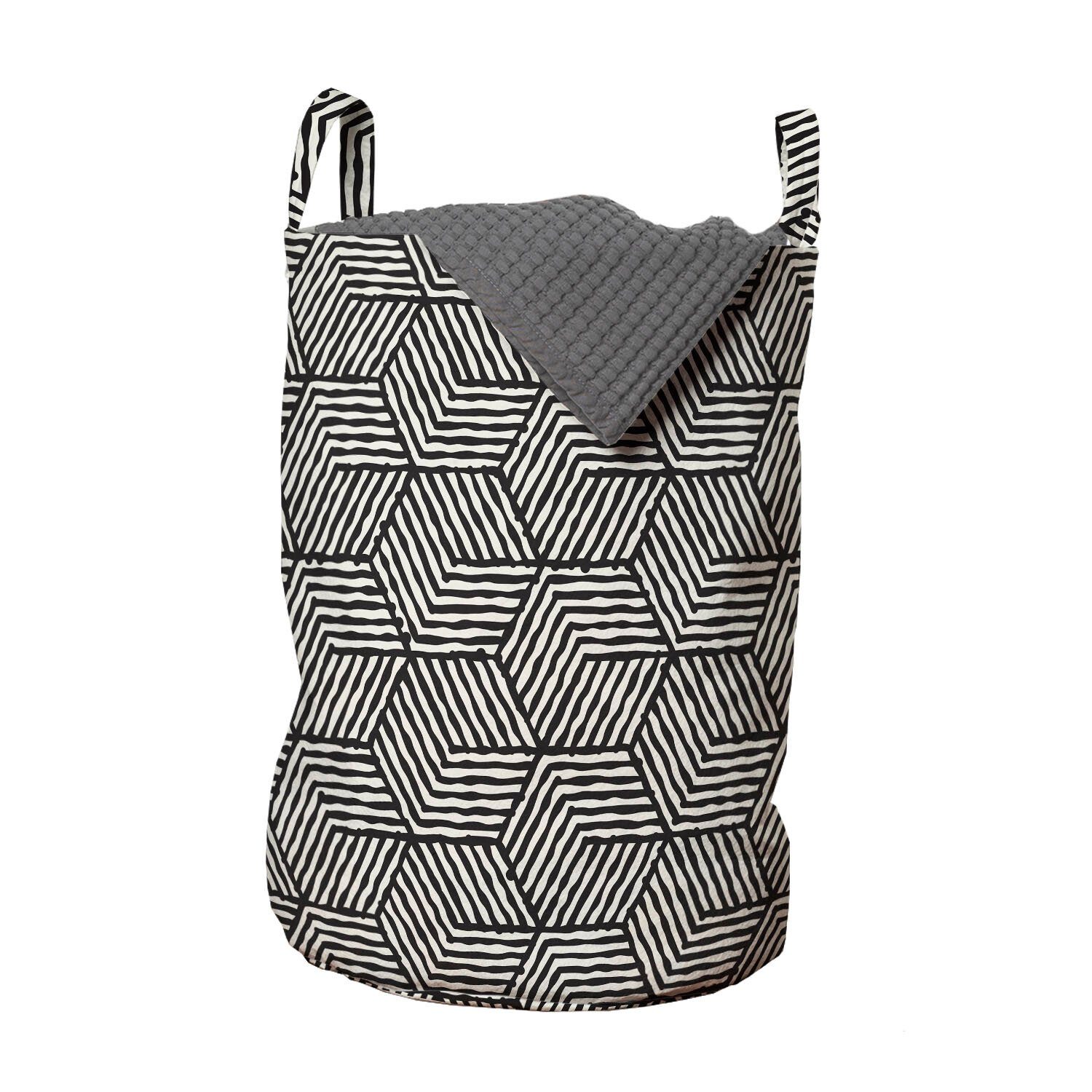 Abakuhaus Wäschesäckchen Wäschekorb mit Griffen Kordelzugverschluss für Waschsalons, geometrisch Ethnische Lattice Forms | Wäschesäcke