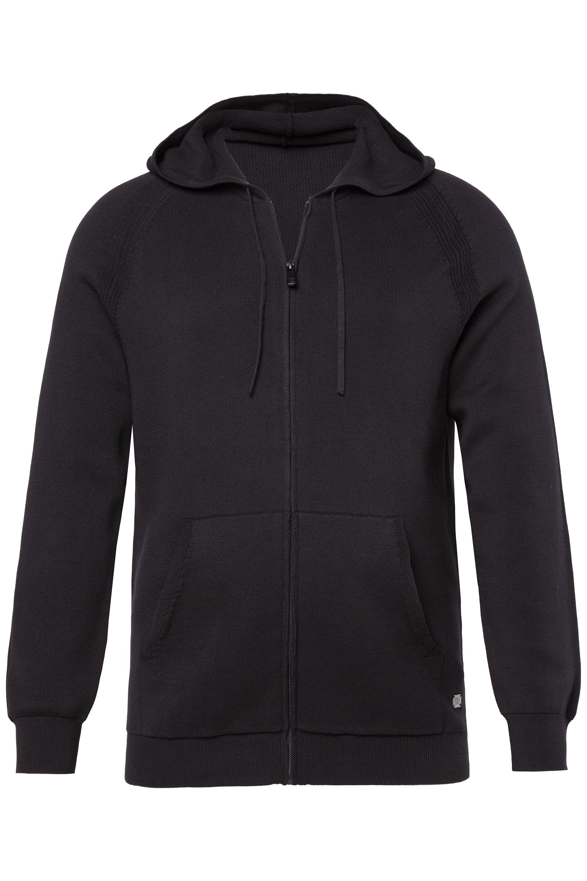 Poloshirt Strickjacke elastischer Strick Kapuze Känurutasche