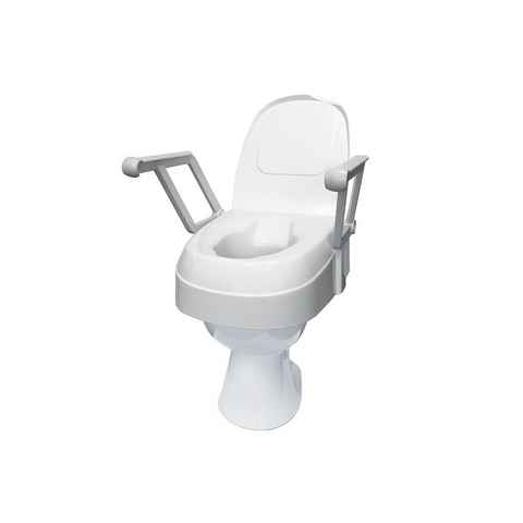 Drive Medical Toilettensitzerhöhung TSE 120 Toilettensitzerhöhung Toilettensitz mit Armlehnen, mit 2 Hygieneaussparungen
