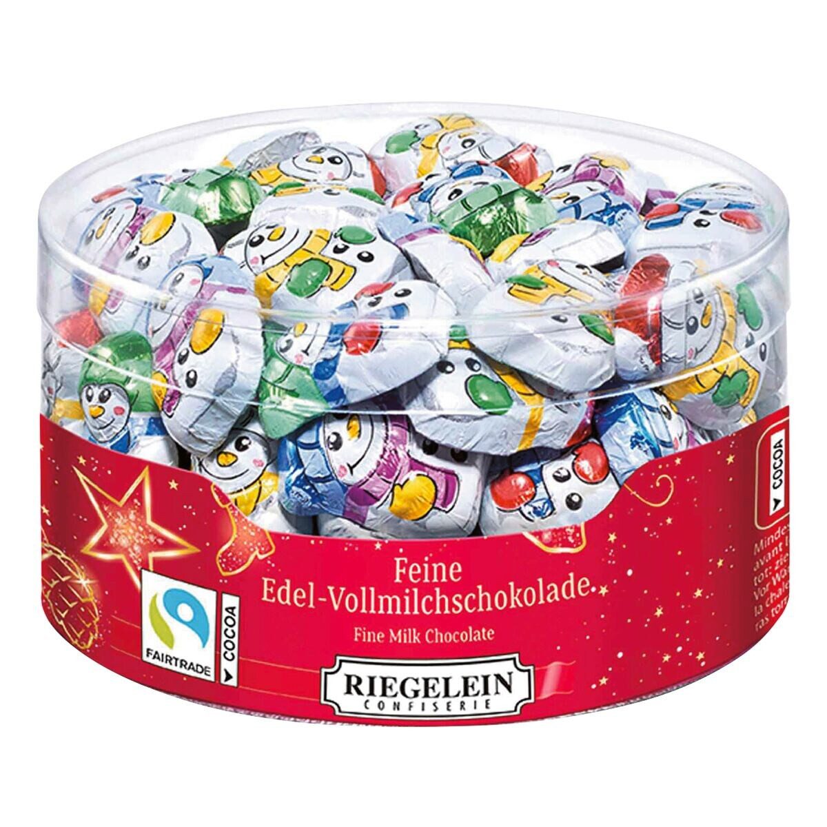 Riegelein Confiserie Schokolade Schneemännchen Minis, 80 Stück/Dose