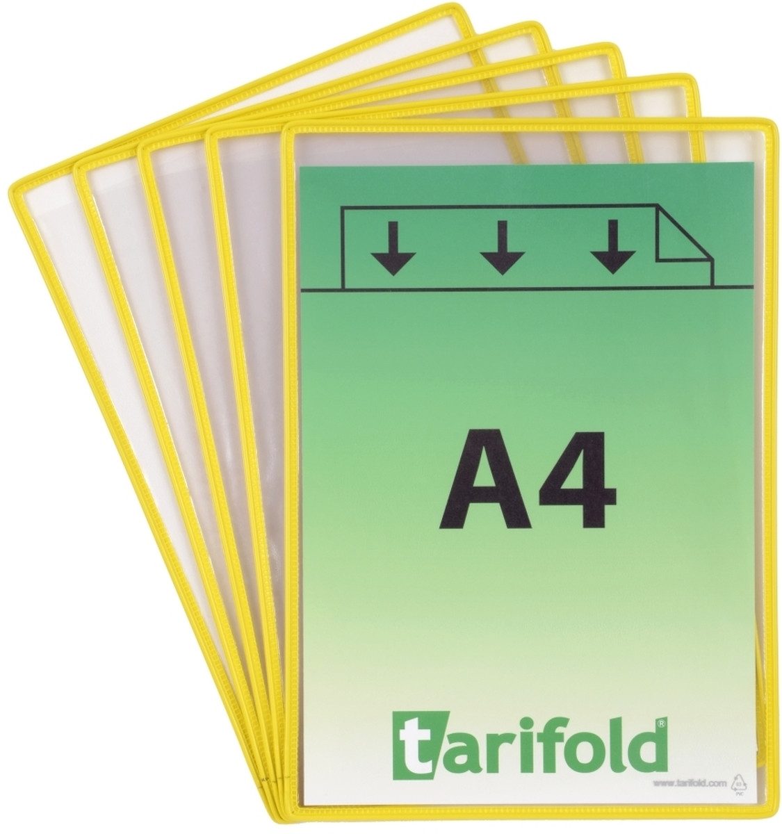 Fächermappe Klarsichttafel standard A4 gelb 5 Stück.