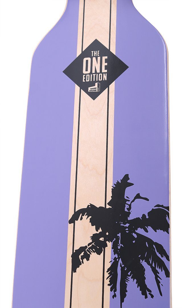 Rollercoaster Longboard PALMS + STRIPES + FEATHERS THE ONE EDITION Drop Through Longboard