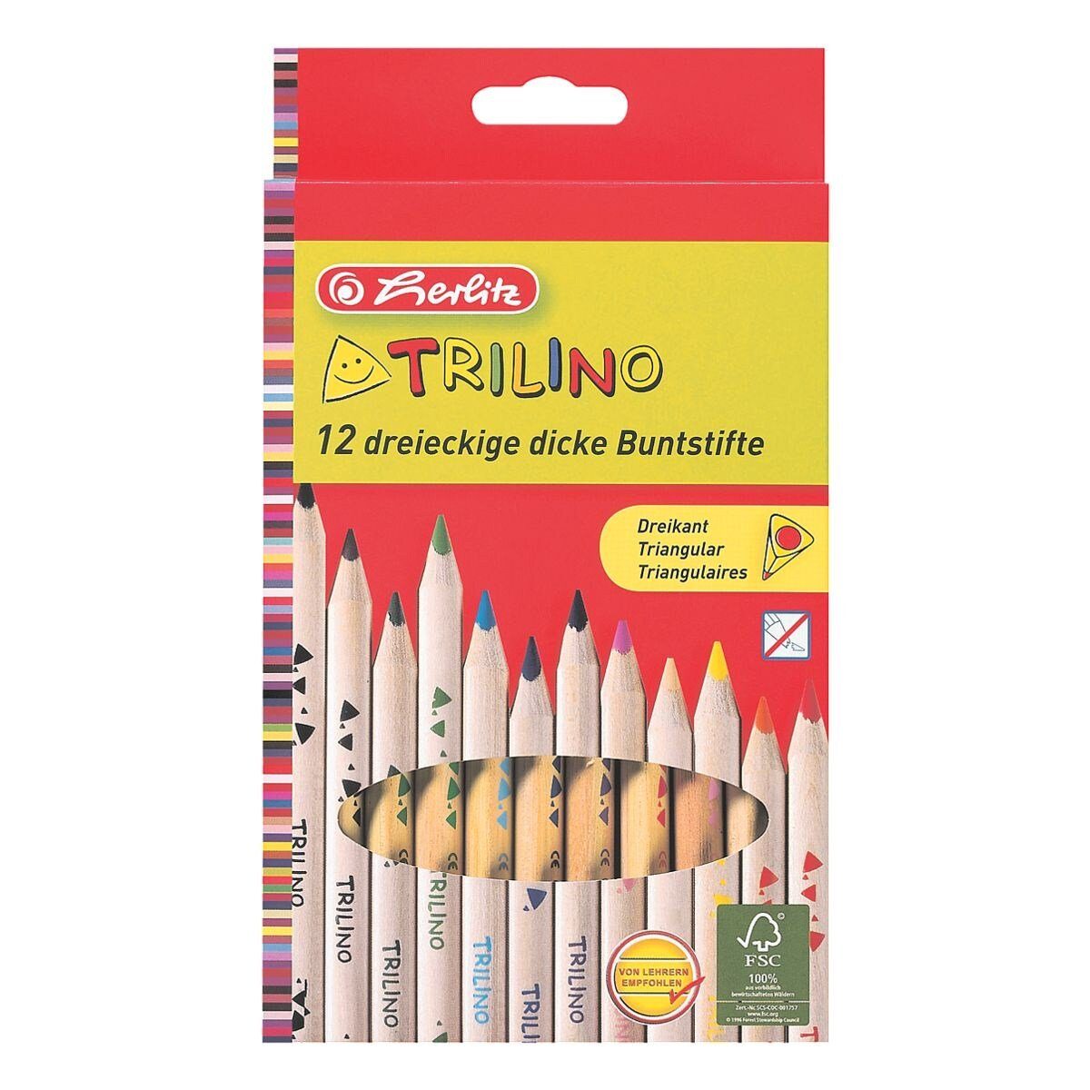 Herlitz Buntstift Trilino, (12-tlg), mit Jumbo-Dreikantform